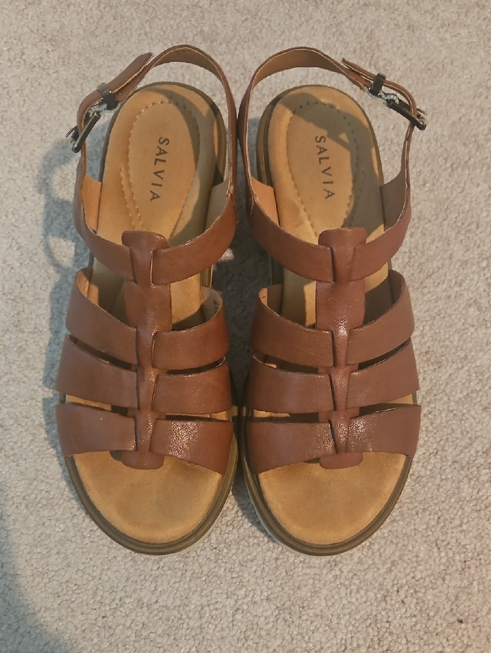 Salvia Women's Brown Leather Strappy Sandals